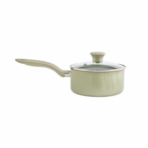 T-fal Fresh 100% Recycled Aluminum Ceramic Sauce Pan - Green Perspective: front