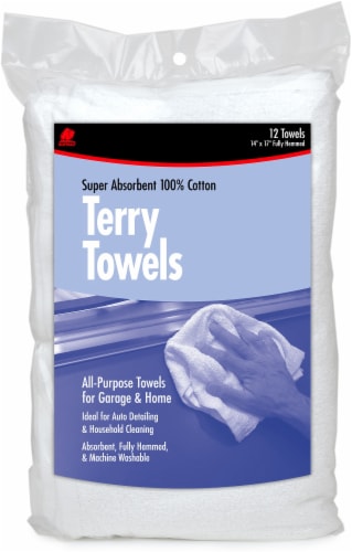 Buffalo Cotton Terry Towels - White Perspective: front
