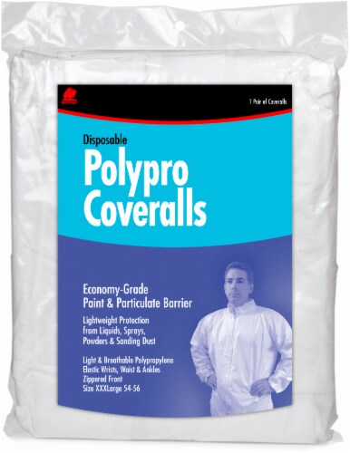 Buffalo Disposable Polypro Coveralls - White Perspective: front