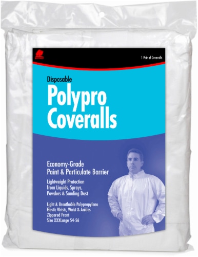 Buffalo Disposable Polypro Coveralls - White Perspective: front