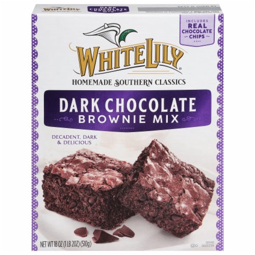 White Lily Dark Chocolate Brownie Mix, 18 Oz Box Perspective: front