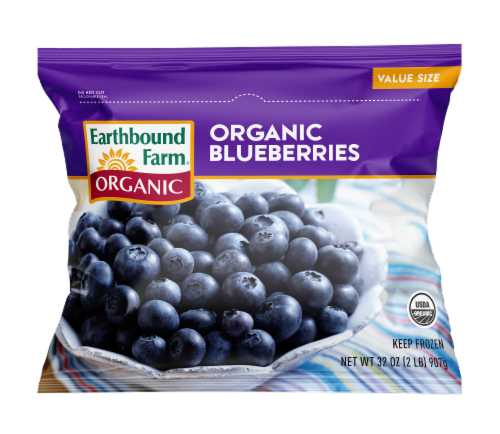 Earthbound Farm Organic Frozen Blueberries Perspective: front