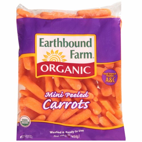 Organic Mini Peeled Carrots Perspective: front