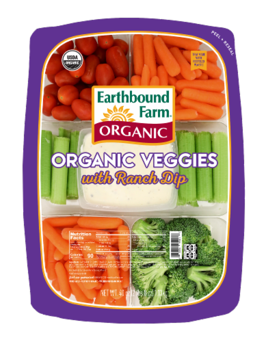 Earthbound Farm Organic Veggies with Ranch Dip Perspective: front