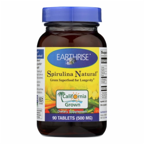 Earthrise Spirulina - 500 mg - 90 Tablets Perspective: front