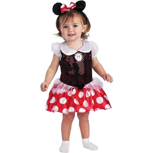 Red Minnie Classic Toddler Costume (12-18 mths) Perspective: front