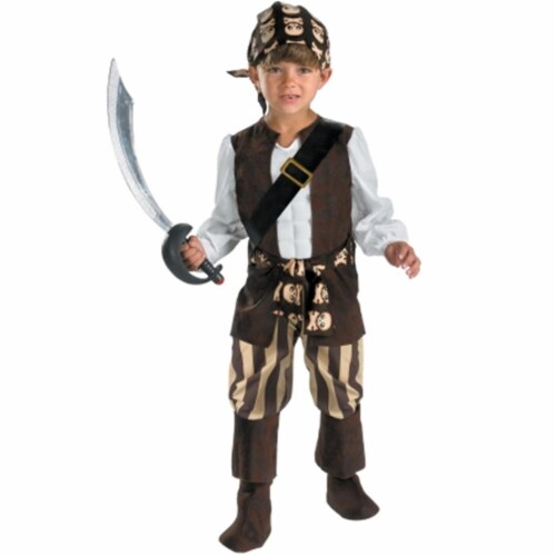 Disguise 150632 Rogue Pirate Toddler Costume - Brown - Size 4-6 Perspective: front