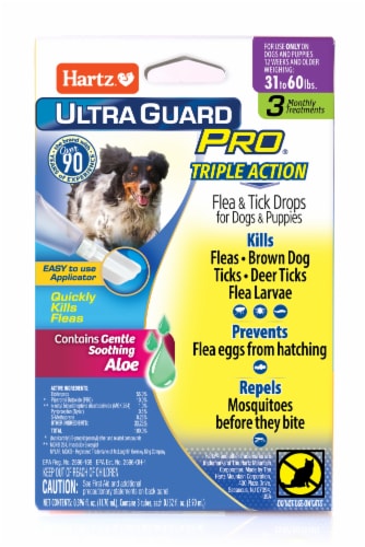 Hartz Ultra Guard Pro® Triple Action Flea and Tick Drops for Dogs 31-60  Lbs, 3 ct - Jay C Food Stores