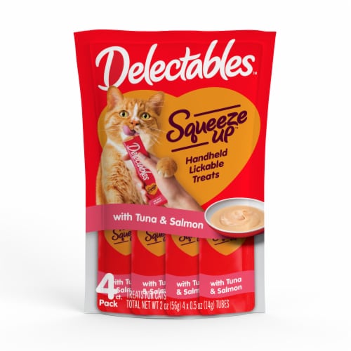 Delectables™ Squeeze Up™ Tuna & Salmon Handheld Lickable Treats Perspective: front