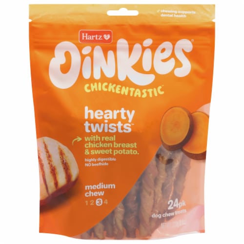 Hartz® Oinkies® Chickentastic™ Hearty Twists™ Dog Chew Treats Perspective: front
