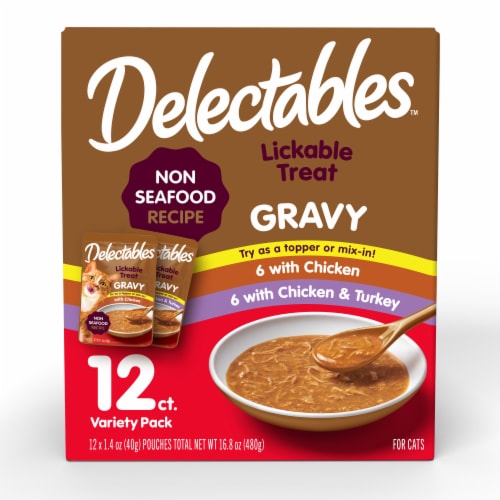 Delectables™ Gravy Lickable Cat Treat Variety Pack Perspective: front