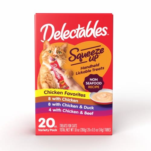 Delectables™ Squeeze Up™ Chicken Favorites Handheld Lickable Treat Tubes Perspective: front