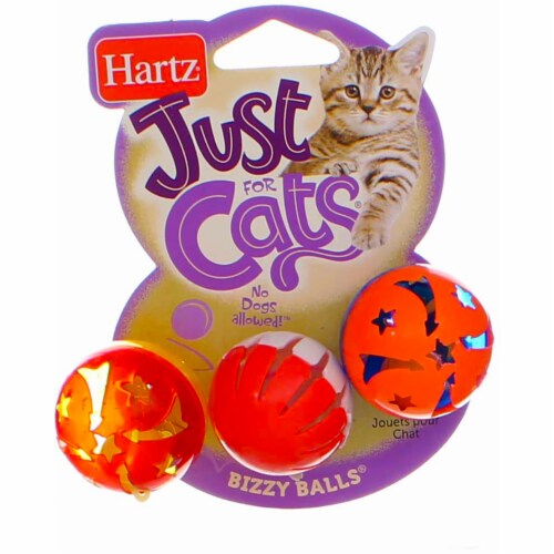 Hartz Just For Cats Bizzy Balls Cat Toy, 3 Ct Perspective: front