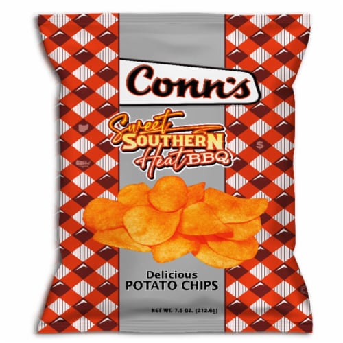 Conn's Sweet Southern Heat BBQ Potato Chips Perspective: front