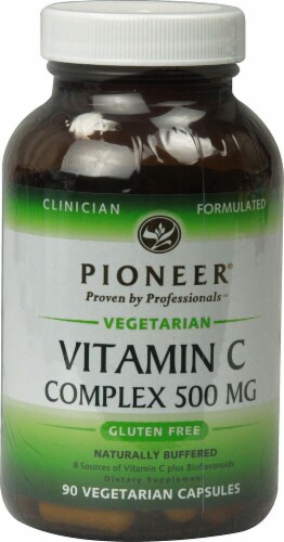 Pioneer Vitamin C Complex Gluten Free Capsules 500 mg Perspective: front