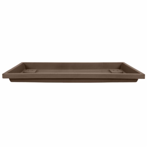 HC Companies Farmhouse Venetian 18 Inch Rectangular Flower Box Saucer, Chocolate Perspective: front