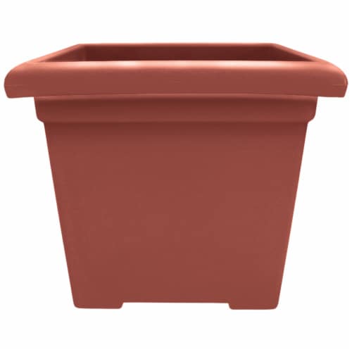 The HC Companies Square Accent Planter - Clay Perspective: front