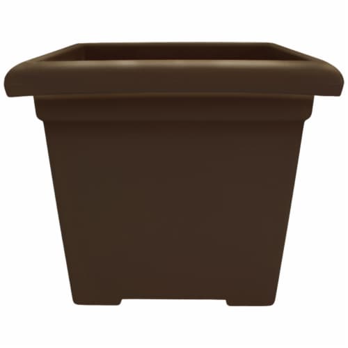 The HC Companies Square Accent Planter - Chocolate Perspective: front