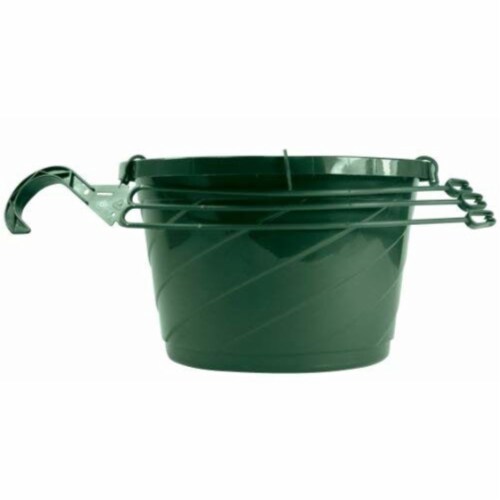 Akro Mils HSI1008B66 Euro Swirl Hanging Basket, Green, 10-Inch Perspective: front