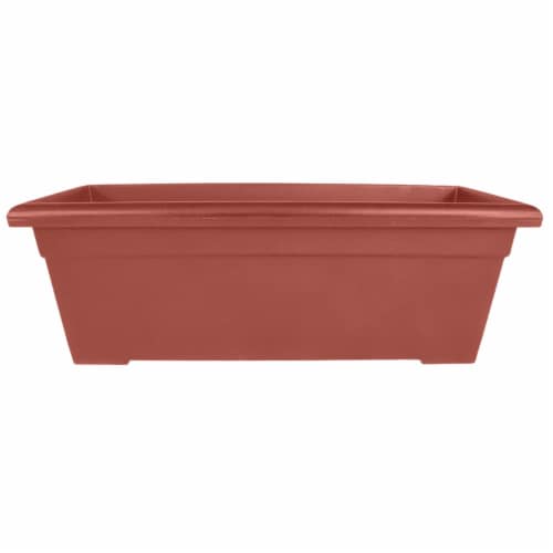 The HC Companies Romana Box Clay Planter Perspective: front