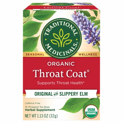 Traditional Medicinals Organic Throat Coat Tea Perspective: front