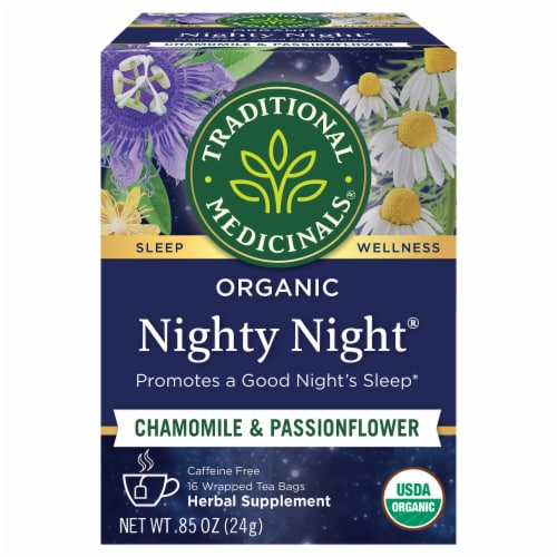 Traditional Medicinals Organic Nighty Night Tea Perspective: front
