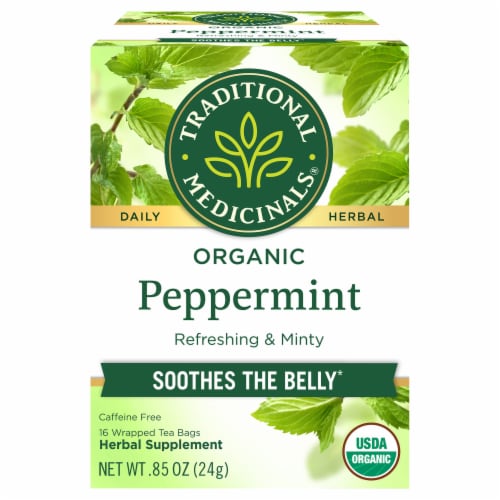 Traditional Medicinals Organic Peppermint Tea Perspective: front