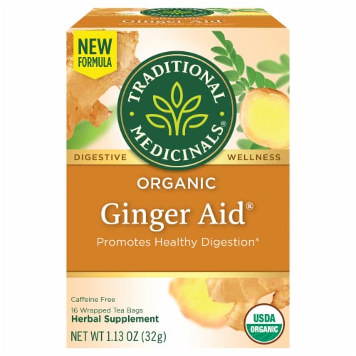 Traditional Medicinals® Organic Ginger Aid Tea Bags Perspective: front