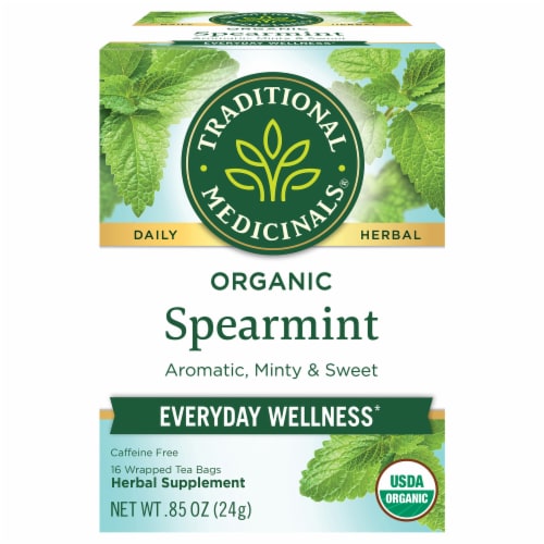 Traditional Medicinals Organic Spearmint Tea Perspective: front
