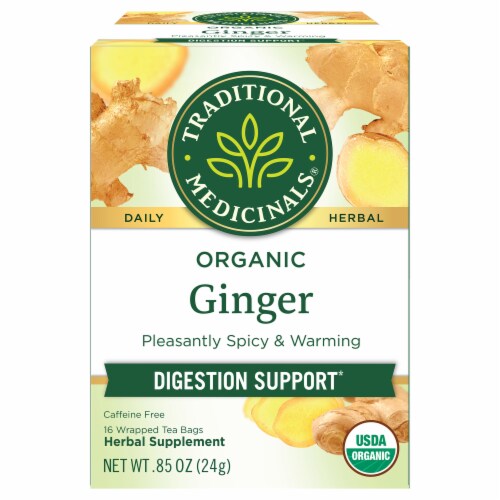 Traditional Medicinals Organic Ginger Tea Perspective: front