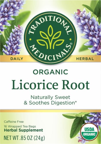Traditional Medicinals Organic Licorice Root Tea Bags 16 Count Perspective: front