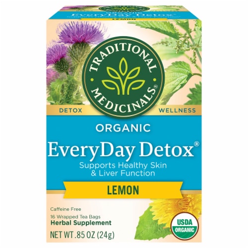 Traditional Medicinals Organic EveryDay Detox Lemon Tea Perspective: front