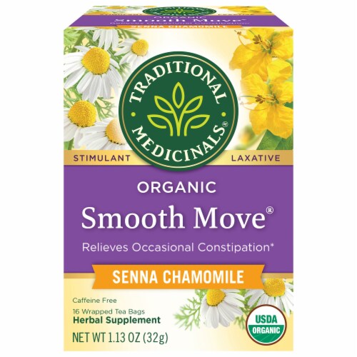 Traditional Medicinals Smooth Move Chamomile Senna Tea Bags Perspective: front