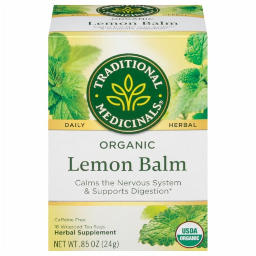 Traditional Medicinals® Organic Lemon Balm Herbal Tea Bags Perspective: front