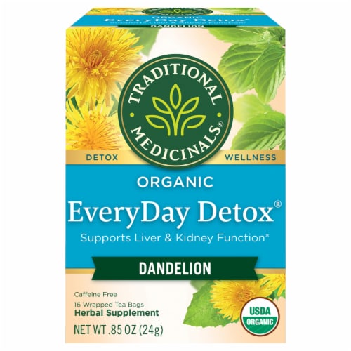 Traditional Medicinals Organic EveryDay Detox Dandelion Herbal Tea Bags Perspective: front