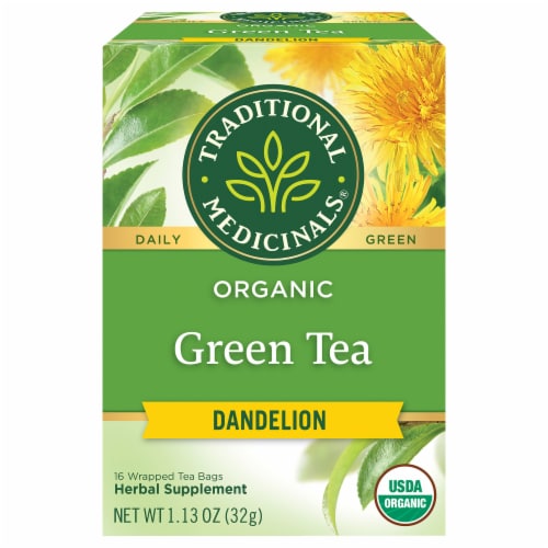 Traditional Medicinals Organic Green Tea Dandelion Perspective: front