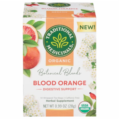 Traditional Medicinals Botanical Blends Blood Orange Digestive Support Herbal Tea Perspective: front