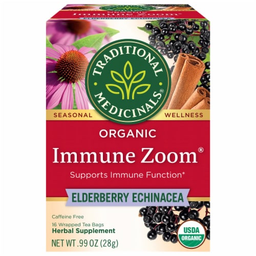 Traditional Medicinals® Elderberry Echincea Immune Zoom® Herbal Tea Perspective: front