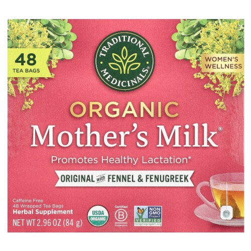 Traditional Medicinals Organic Mother's Milk® Original with Fennel & Fenugreek Caffeine Perspective: front