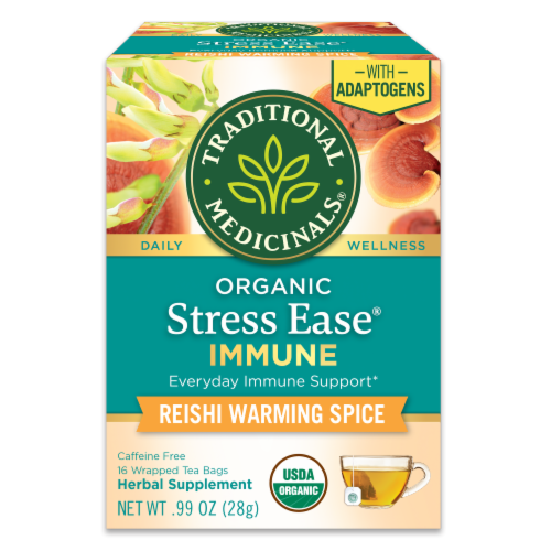 Traditional Medicinals® Organic Stress Ease® Immune Tea Bags Perspective: front