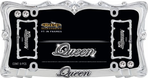 Cruiser Accessories® Queen™ License Plate Frame - Chrome/Clear Perspective: front