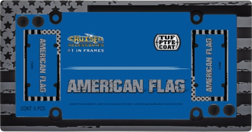 Cruiser Accessories® American Flag™ License Plate Frame - Matte Black Perspective: front