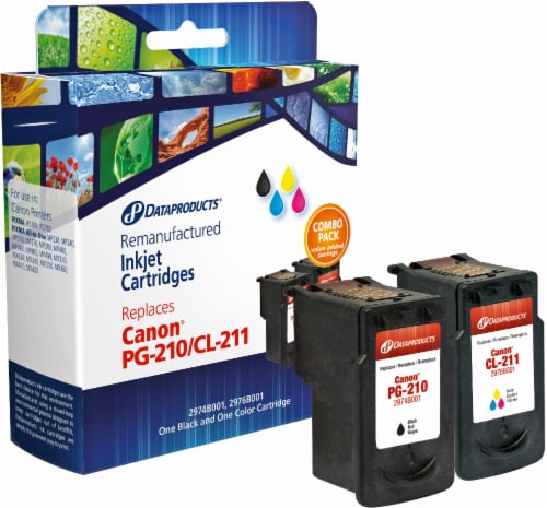 Dataproducts Remanufactured Ink Cartridges for Canon PG-210/CL-211 - Black/Tri-Color Perspective: front