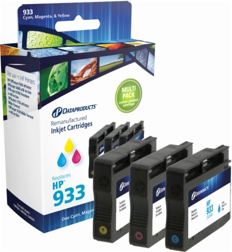 Dataproducts Remanufactured Ink Cartridges for HP 933 - Cyan/Magenta/Yellow Perspective: front