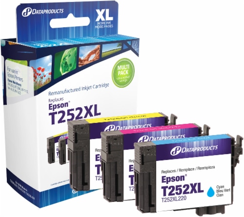 Dataproducts Remanufactured Ink Cartridges for Epson® T252XL - Yellow/Magenta/Cyan Perspective: front