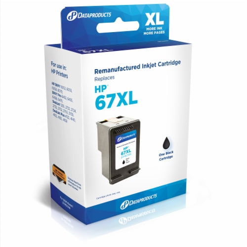 Dataproducts HP 67XL Ink Black Remanufactured Inkjet Cartridge Perspective: front