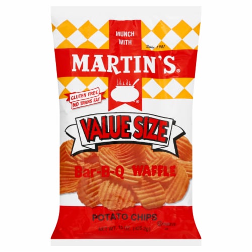 Martin's® BBQ Waffle Potato Chips Perspective: front