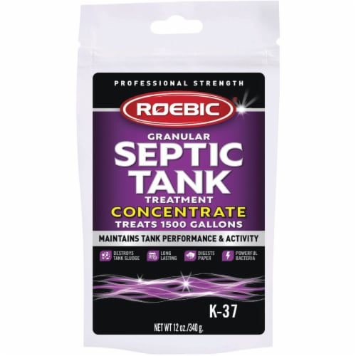 Roebic K-37-BAG Granular Septic Tank Treatment Concentrate, Removes Clogs, Environmentally Friendly Bacteria Enzymes Safe for Toilets, Sinks, and Showers, 12 Ounces