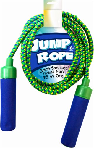 Hedstrom Jump Rope - Green/Blue/Yellow - 6 Foot Perspective: front