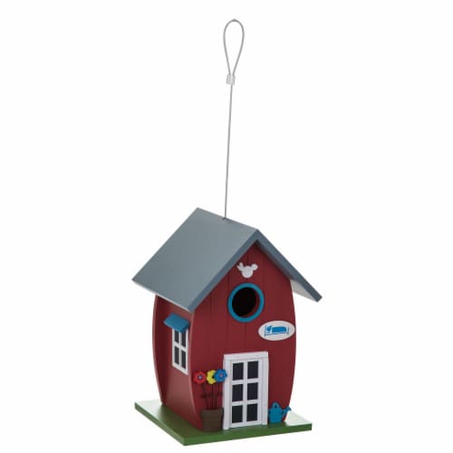 Bambeco Whimsy Cottage Wood Bird House - Red Perspective: front